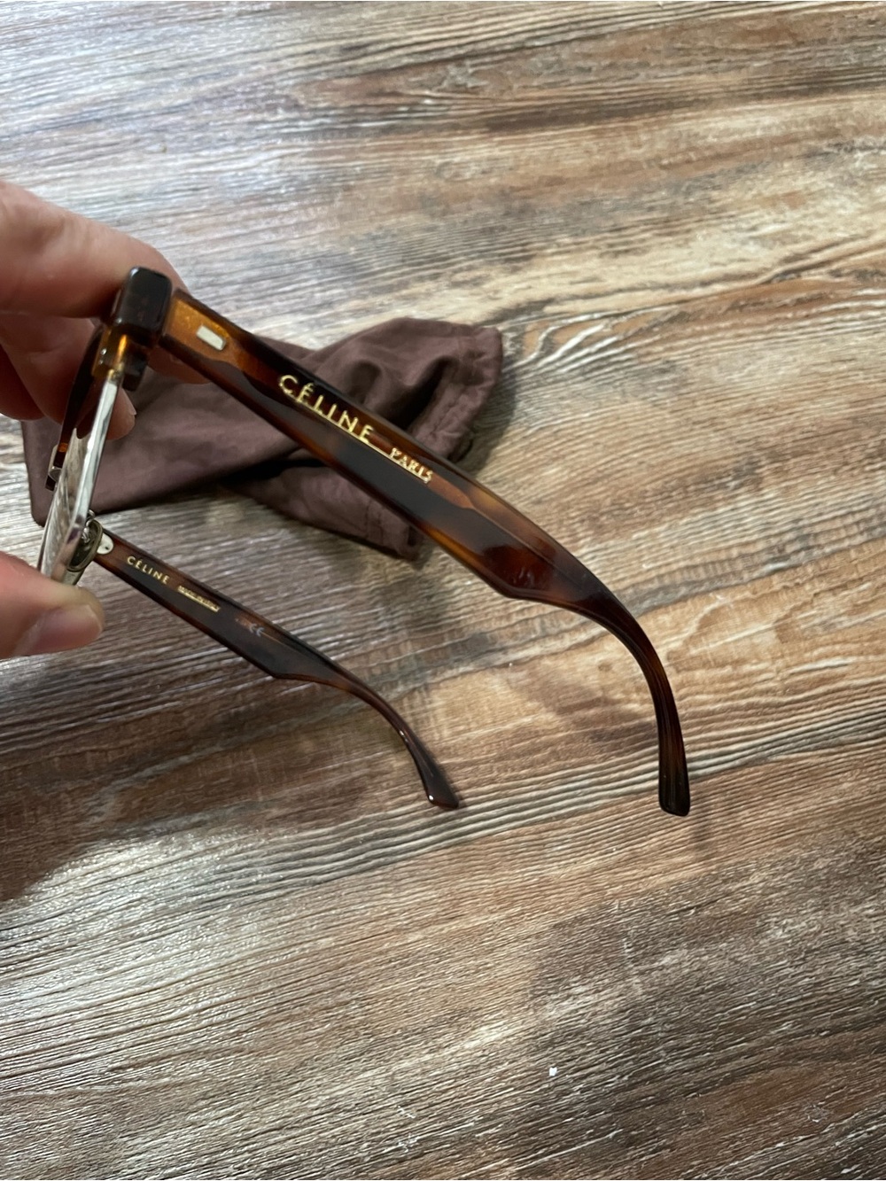 CELINE CL40054U Mineral Havana Tortoise Shape Cat Eye Half Rim Sunglasses - Picture 13 of 14